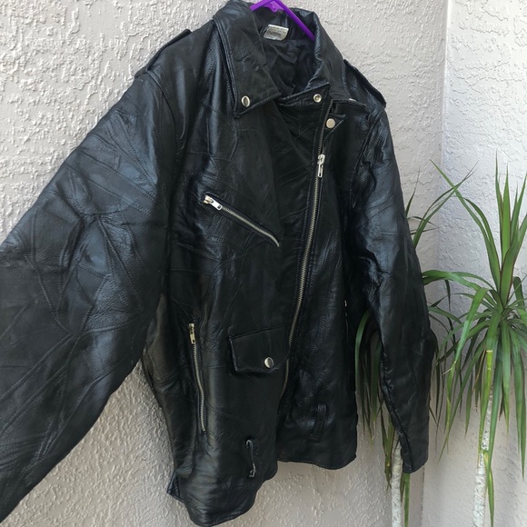 Vtg 80s Motorcycle Punk Rock 🎸Leather Jacket 🔥 - Picture 2 of 10